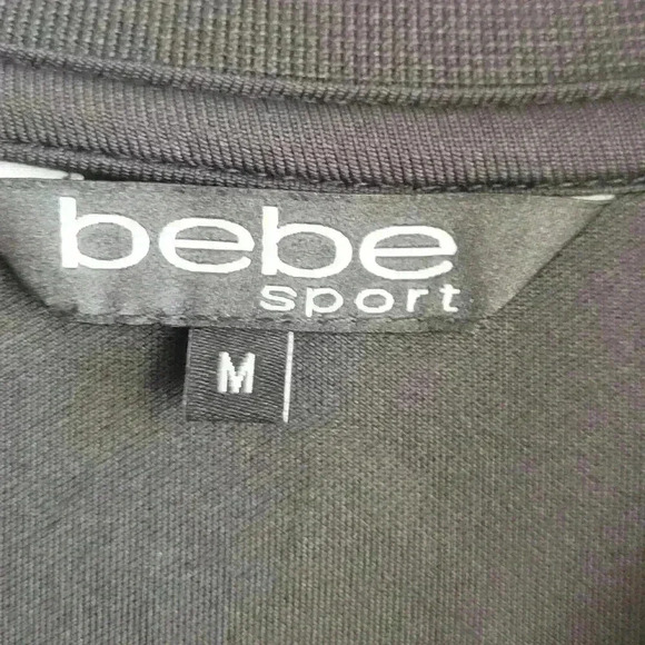 Bebe Sport Women's Sweatshirt Size Medium Black Logo Pullover Crew Long Sleeve - Picture 7 of 9